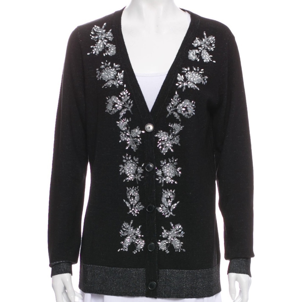 Diane von Furstenberg Crystal Embellished Cardigan